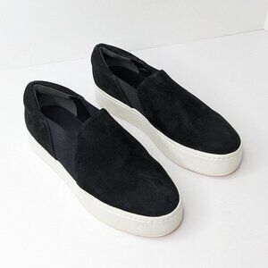Vince Warren Casual Platform Slip-On Shoes, Black Suede, Women's 7